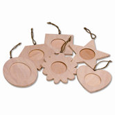 Wood Frame Ornaments, 36 Frames, 1 Set