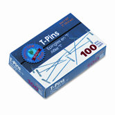 Steel Head T-Pins, Nickel-Plated 2" Point, Silver, 100 per Box