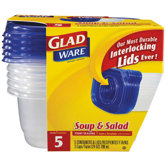 GladWare Soup and Salad Food Container with Lid in Clear
