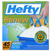 (45 per Carton) 13 Gallon Hefty Renew Recycled Kitchen & Trash Bags