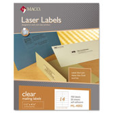 Matte Clear Laser Labels, 1 1/3 x 4 1/4, 700/Box