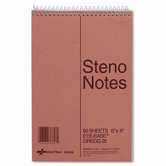 Standard Spiral Steno Book, Gregg Rule, 6 x 9, Green