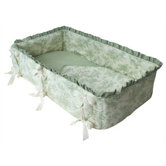 Personalized Cradle Linens in Etoile Green