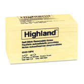Highland Self-Stick Note Pad, 18 Pack