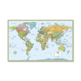 World Laminated Map, 50"x32"