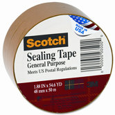Bulk-Packed Commercial Grade Tape, 2" x 55 Yards, 3" Core, Tan