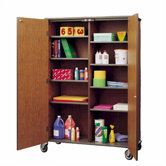 Split Storage Cabinet with Casters