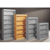 Library 72" H Five Shelf Double Sided Bookcase
