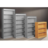 Library 44" H Three Shelf Double Sided Bookcase