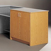 Library Modular Front Desk System - Storage Cabinet with Two Shelves