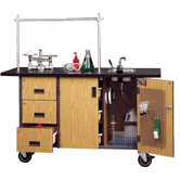 Deluxe Mobile Science Lab Station with Sink, Drawers, and Tote Trays