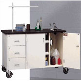48" W Mobile Science Lab Station with Sink and Storage