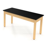 Standard Wood Science Table with Black Epoxy Resin Top