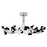 Wisteria Chandelier with Black Glass
