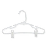 Kid'S Tubular Hanger with Clips in White (18 Pack )