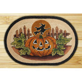 Jack O Lantern and Witch Novelty Rug