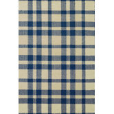 Woven Tattersall Navy/Beige Rug