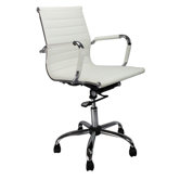 Contemporary Leather Effect Executive Armchair with Chrome Base