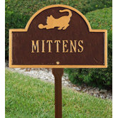 Pet Cat Mini Arch Marker One Line Lawn Marker in Antique Copper