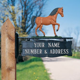 Two Sided Two Line Post Sign with Ornament