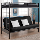 Twin over Futon Screen Loft Bed with Built-In Ladder