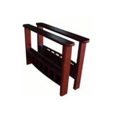 Metal Futon with Wood Storage Arms