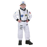 Jr. Astronaut Suit with Embroidered Cap Costume in White
