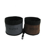 Zippered Double Pet Bowl for Travel