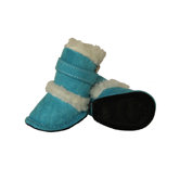 Duggz Snuggly Shearling Dog Boots in Blue and White