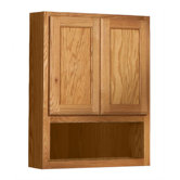 Bostonian Series 24" x 30" Red Oak Over the Toilet Cabinet in Honey Oak Finish