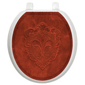 Classic Toilet Seat Applique with Embossed French Lily