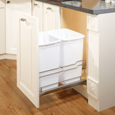 Double Cabinet-Mounted Pull-Out Waste Bin Frame
