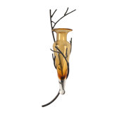 Amphora Vase on Twig Wall Sconce in Amber