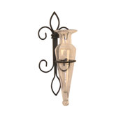 Amphora Vase on Fleur Lis Wall Sconce in Clear