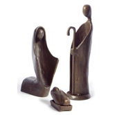3-Piece Mini Nativity Set in Bronze