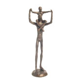 Proud Father with Child in Cast Bronze
