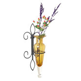 Amphora Vase on Fleur Lis Wall Sconce in Amber