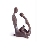 Love Couple Sitting with Baby Figurine