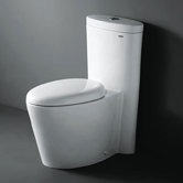 Monterey Contemporary Elongated One Piece Toilet with Dual Flush in White