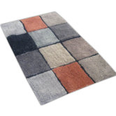 Tiles Bath Rug in Brown