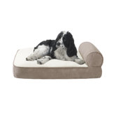 Rhino Skin Bolster Lounger Dog Bed in Tan