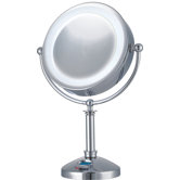 10x-1x Large 24 LED Lighted Touch Control Makeup Mirror with Clock