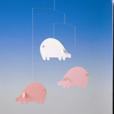 Piggy Mobile in Pink / Light Blue