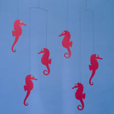 Sea Horse Mobile in Red