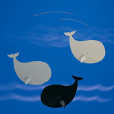 Happy Whales Mobile in Black / Grey