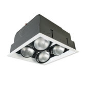 Four Light Square Multiple Recessed Trim in White