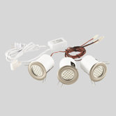 Three Light Mini Pot Downlight Kit in White