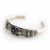 The Nyoman Rena Artisan Amethyst Twin Owls Cuff Bracelet