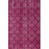 Vintage Overdyed Moroccan Trellis Pink Rug