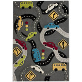 KinderLOOM Roads Grey Kids Rug